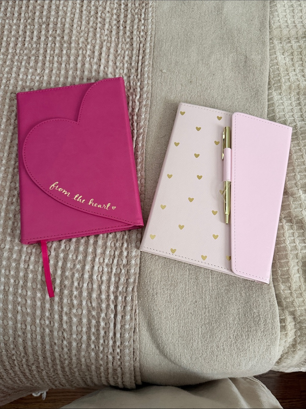 Heart Accent Journal Duo - Hot Pink & Light Pink